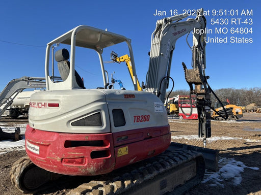 2019 Takeuchi TB260 Takeuchi TB260 Canopy w/Rubber Tracks, Auxiliary Hydraulics, Standard Blade, Manual QC