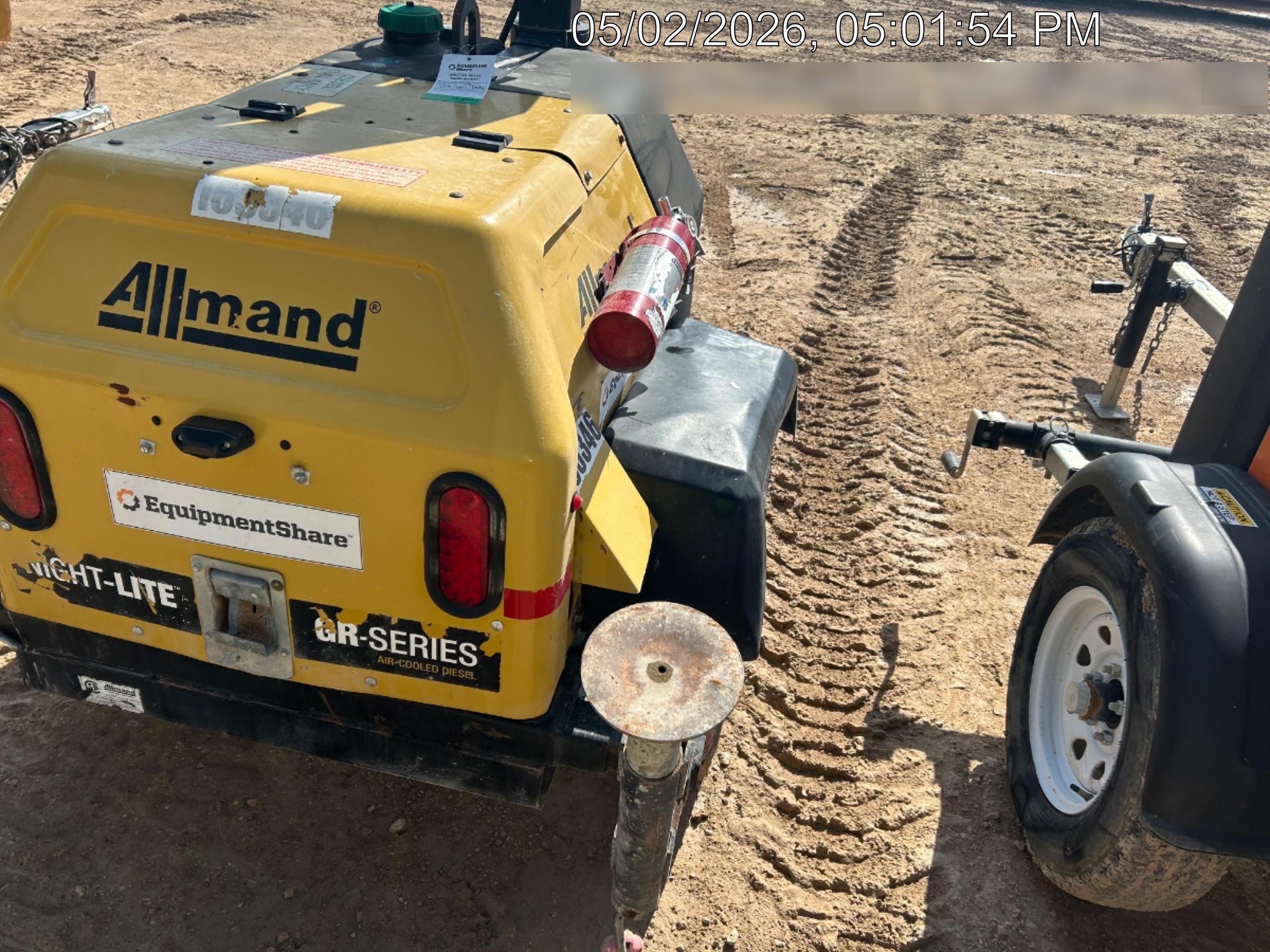 2021 Allmand NLV3GR (4) LED Light Fixture 350W, 23' Vertical Mast, 3kW Prime, Towable, Deep Sea L401, Leveling Jacks, Yanmar T4F 5.8hp