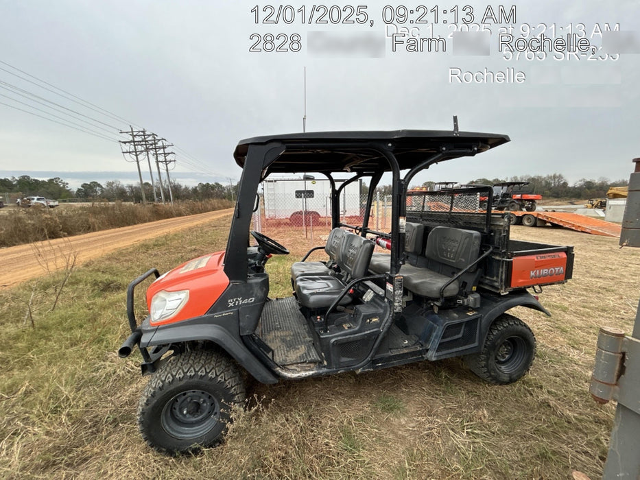 2019 Kubota RTV-X1140W-H 4wd Utility Cart, LED Strobe, Windshield Tempered Glass, Pastic Canopy, Wire Harness Kit, Backup Alarm