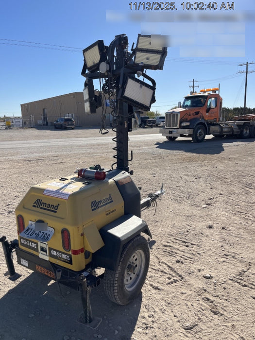 2022 Allmand NLV3GR (4) LED Light Fixture 350W, 23' Vertical Mast, 3kW Prime, Towable, ES Decals, T3