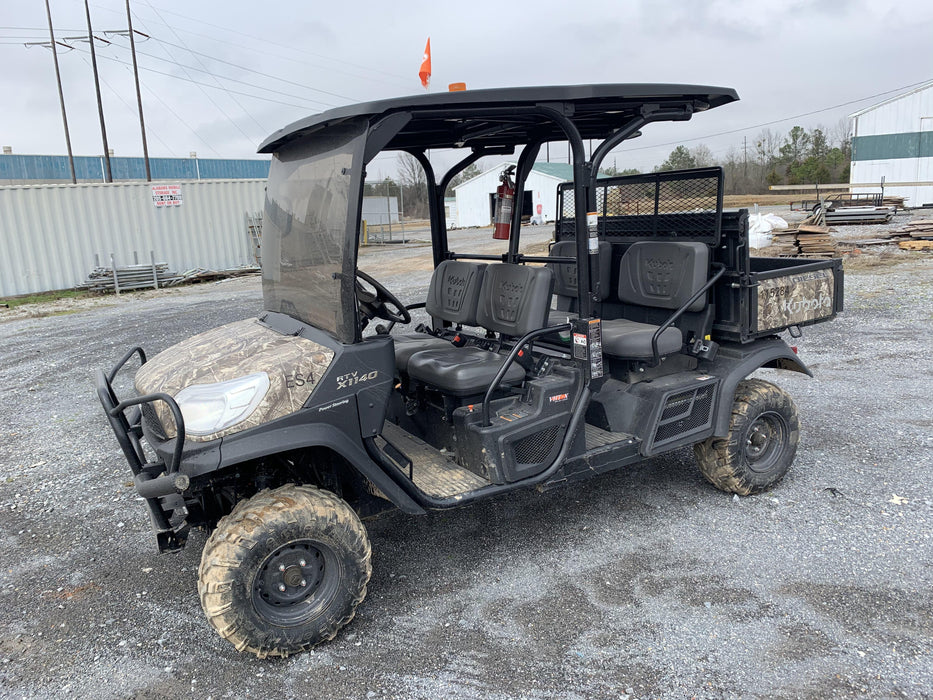 2020 Kubota RTV-X1140RL-A 4 seat diesel cart, plastic canopy, ATV tires, steel wheels, tinted windshield, strobe light, and backup alarm