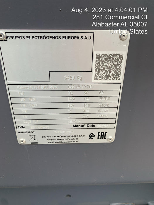 2022 ATLAS COPCO QAS 175