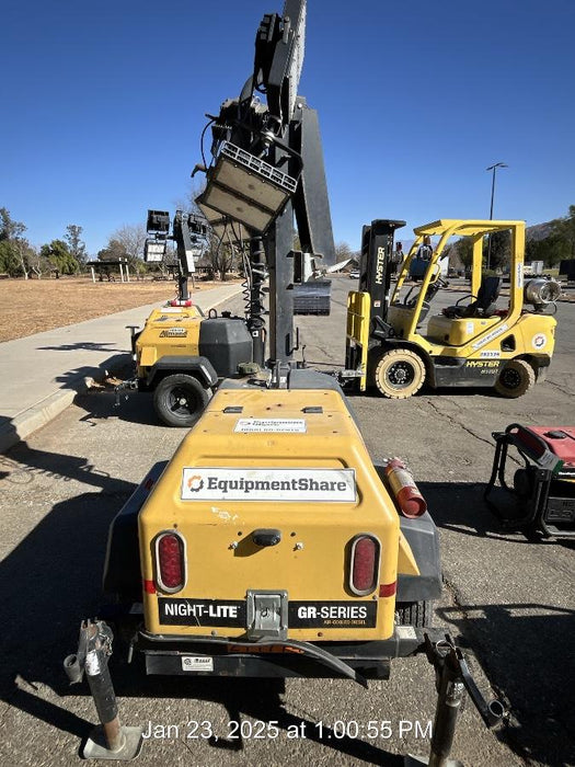 2022 Allmand NLV3GR (4) LED Light Fixture 350W, 23' Vertical Mast, 3kW Prime, Towable, Deep Sea L401, Leveling Jacks, Yanmar T4F 5.8hp