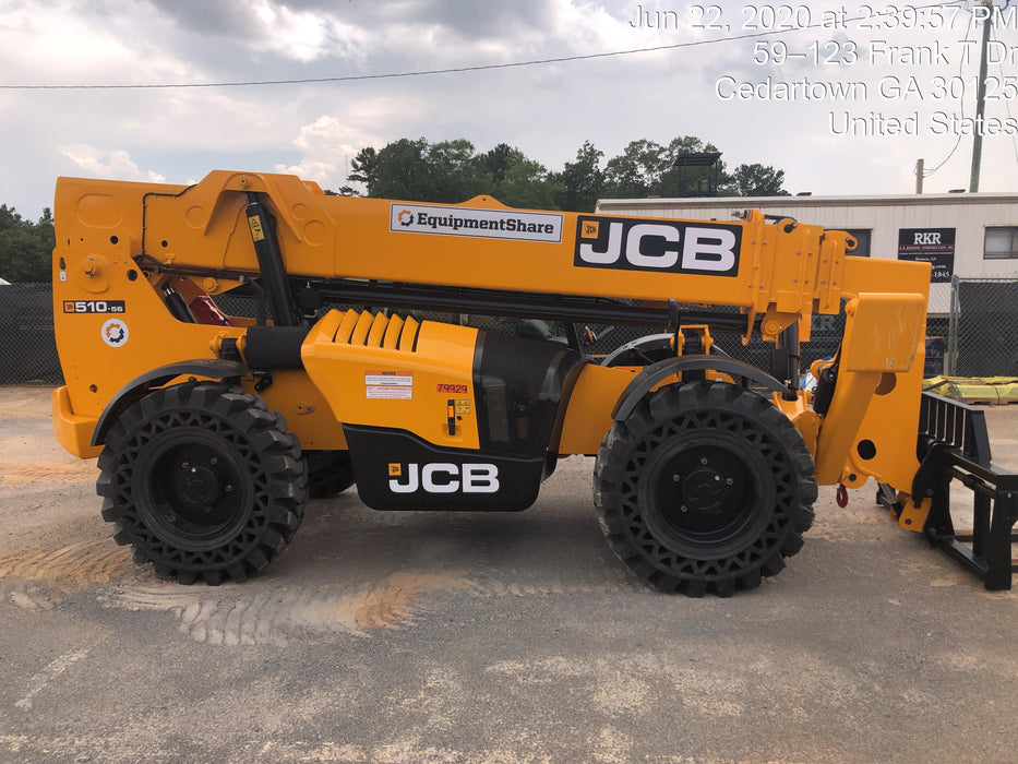 2020 JCB 510-56 Canopy, Solid Tires, Work Lights, Beacon, Aux Hydraulics, Back up Alarm, Lifting Eye, ES Decals
