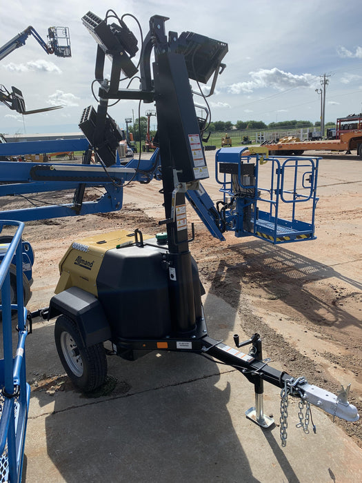 2022 Allmand NLV3GR (4) LED Light Fixture 350W, 23' Vertical Mast, 3kW Prime, Towable, Deep Sea L401, Leveling Jacks, Yanmar T4F 5.8hp