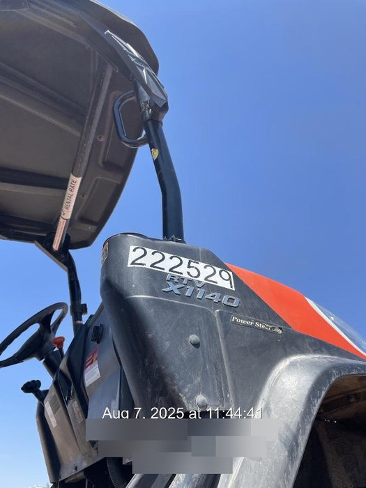 2022 Kubota RTV-X1140W-H Plastic Canopy, Windshield Acrylic Clear, LED Strobe Light, Wire Harness Kit, Back up Alarm