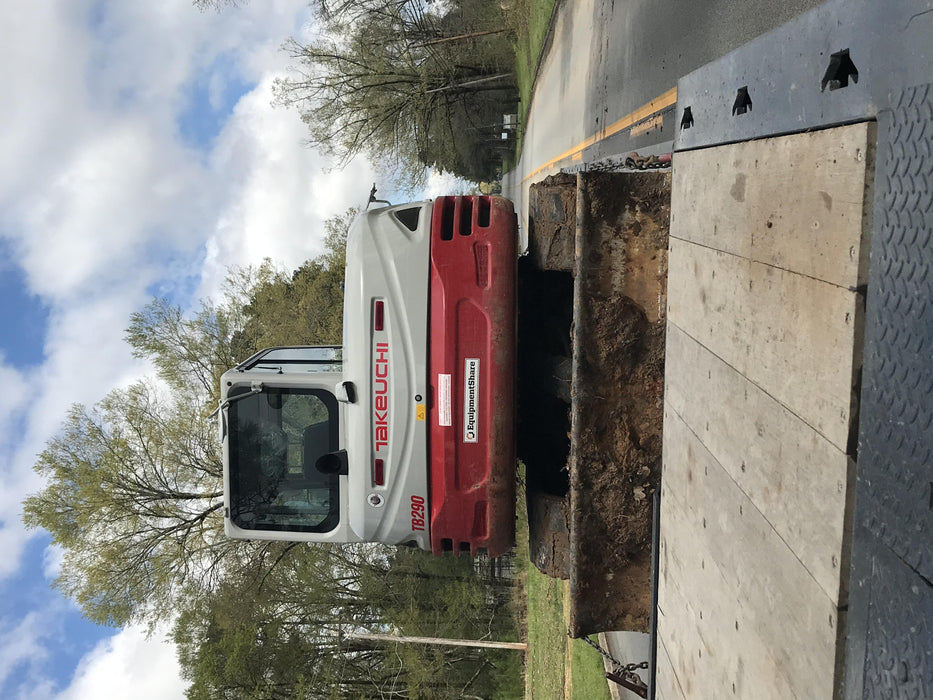 2019 Takeuchi TB290 Cab/Heat/AC Rubber tracks, Dozer blade, Travel alarm, Auxiliary hydraulics w/Manual QC, Hydraulic thumb, 18", 24", and 36" Buckets