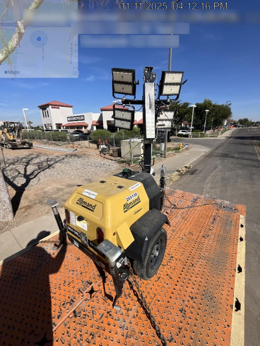 2022 Allmand NLV3GR (4) LED Light Fixture 350W, 23' Vertical Mast, 3kW Prime, Towable, ES Decals, T3