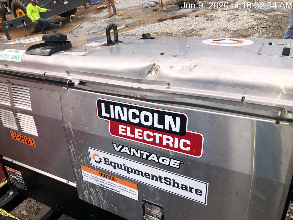 2019 Lincoln Electric Vantage 322 Welder Ready-Pak 3, Two wheel trailer, Fender and Light kit, Cable Rack