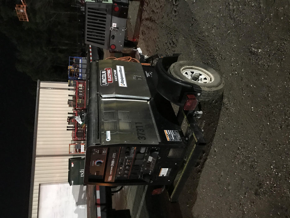 2019 Lincoln Electric Vantage 322 Ready-Pak 3, Two Wheel Trailer, Fender and Light Kit, Cable Rack