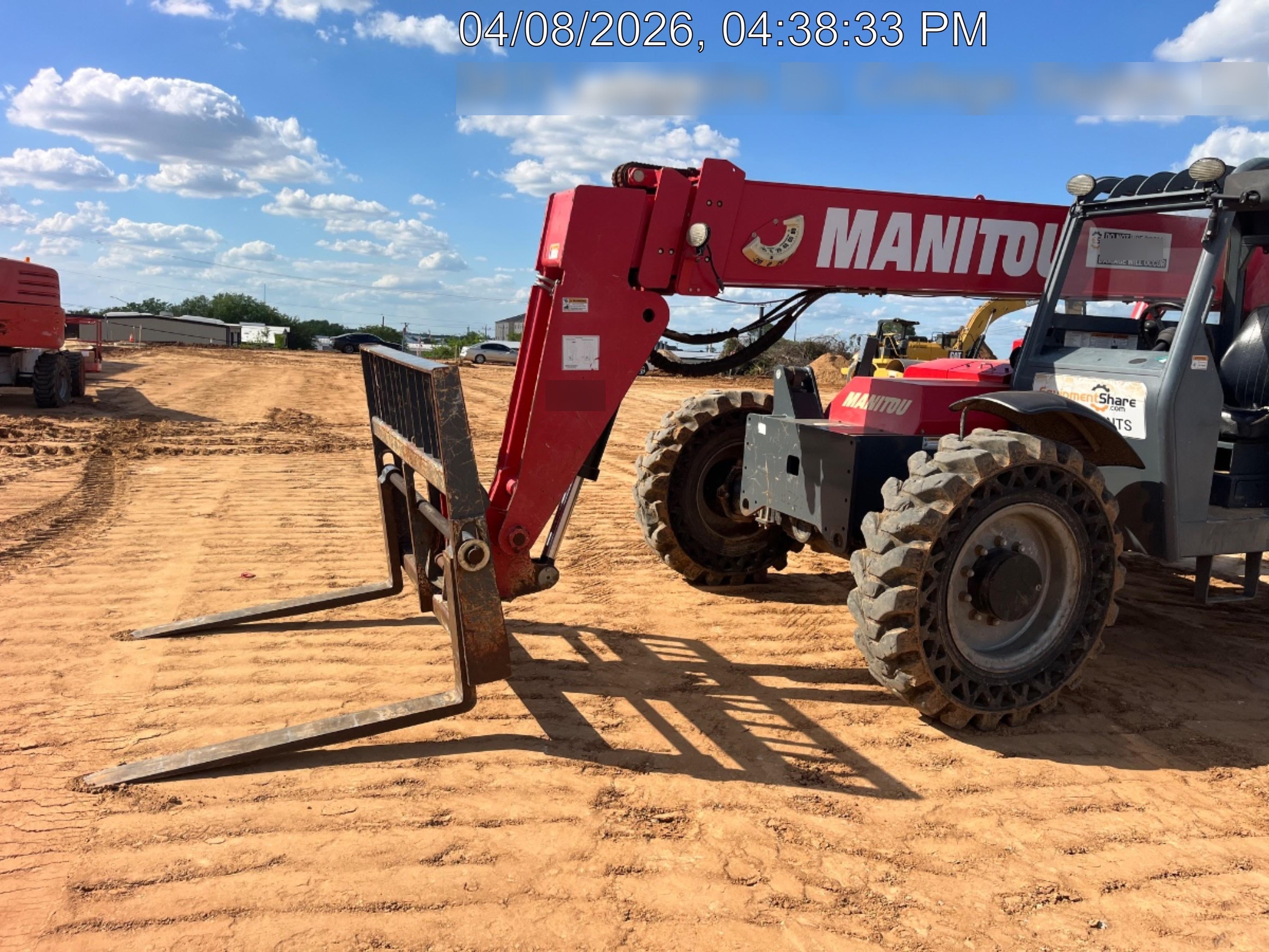 2018 Manitou MTA8044 MTA 8044 - 74 HP T4, Canopy, Worklights/Strobe, Beacon, 66" Carriage, 48" Forks, Solid Tires, Lift Hook, Aux Hydraulics