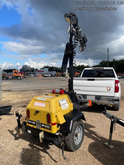 2022 Allmand NLV3GR (4) LED Light Fixture 350W, 23' Vertical Mast, 3kW Prime, Towable, Deep Sea L401, Leveling Jacks, Yanmar T4F 5.8hp