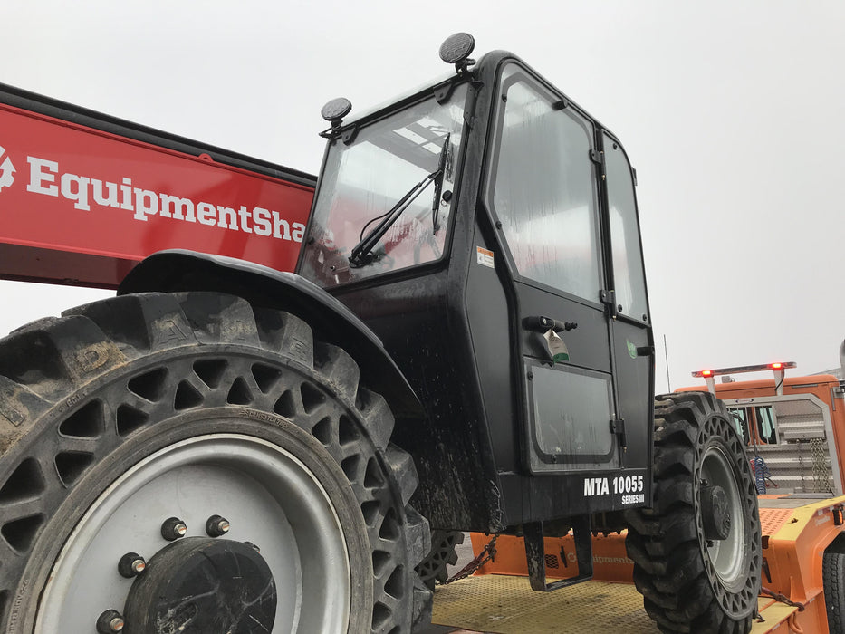 2019 Manitou MTA10055 Cab/Heat/Air, 120 HP, Solid Tires, Work Lights, Lift Hook, Auxiliary Hydraulics 66" Carriage and 60" Forks
