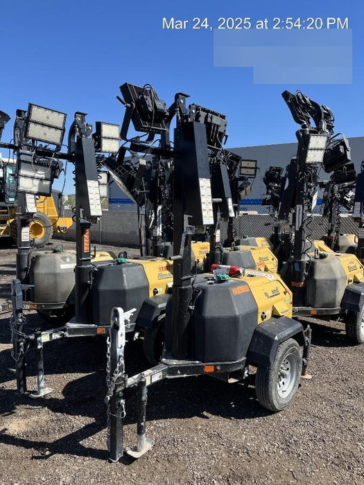 2022 Allmand NLV3GR (4) LED Light Fixture 350W, 23' Vertical Mast, 3kW Prime, Towable, ES Decals, T3