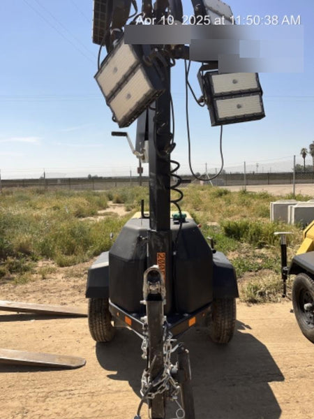 2022 Allmand NLV3GR (4) LED Light Fixture 350W, 23' Vertical Mast, 3kW Prime, Towable, Deep Sea L401, Leveling Jacks, Yanmar T4F 5.8hp
