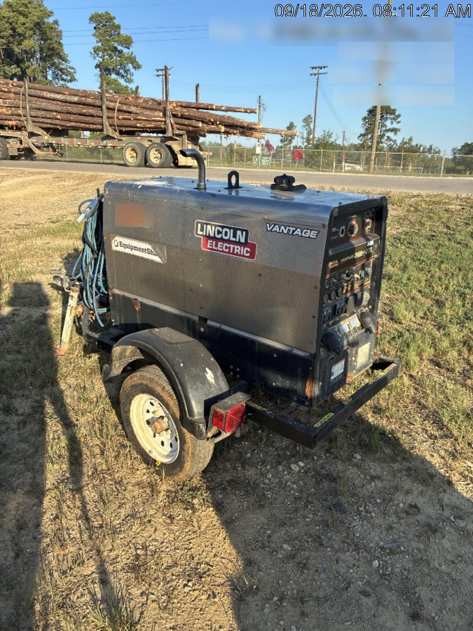2019 Lincoln Electric Vantage 322 Lincoln Vantage 322 Welder w/Trailer, Light Kit, Cable Rack