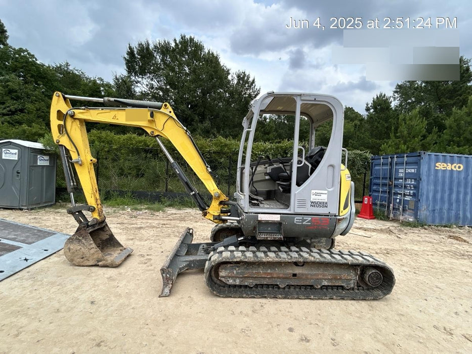 Wacker Neuson EZ53 Open ROPS, Rubber Tracks, Long Dipperstick, T4, Bucket