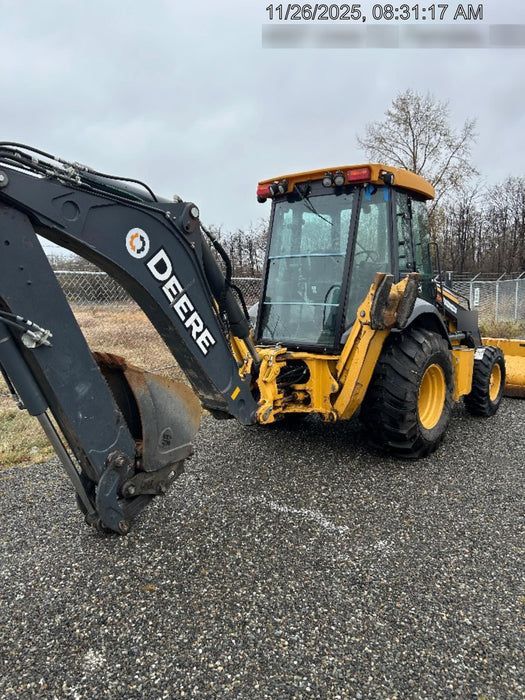 2020 John Deere 410L - Extendable Stick Cab/Heat/Air, 4WD, Extendable Stick, Pilot Controls, 2 Way Hydraulics, TAG Manual QC