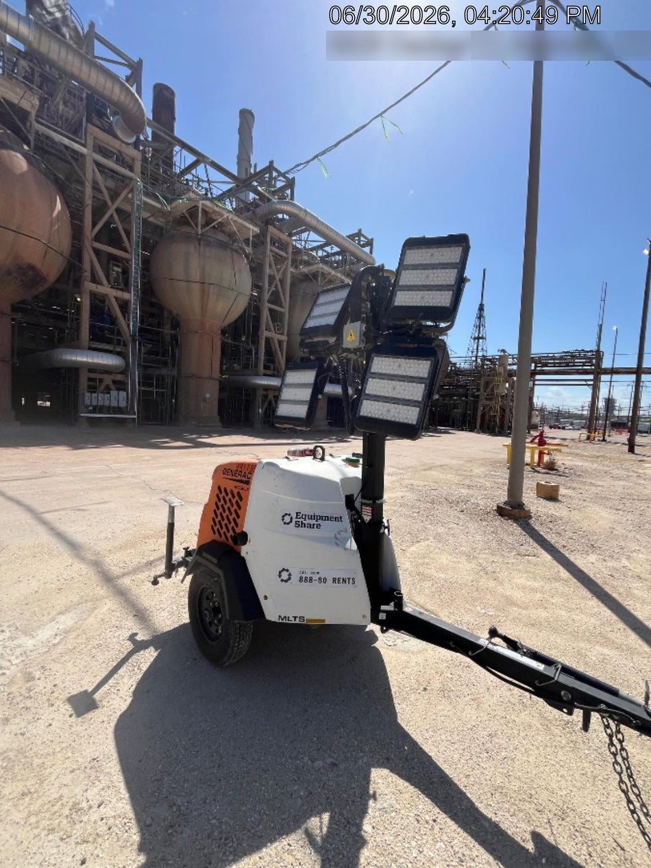 2025 Generac MLTS-4 Diesel, Mitsubishi L2E, 7.1 hp @1800 rpm, Flex Switch 120V Input, Powerzone Controller, (4) 320W LED Lights, 4kW Generator, 39.9 Gal Fuel Tank, 2" Ball, ES Decals
