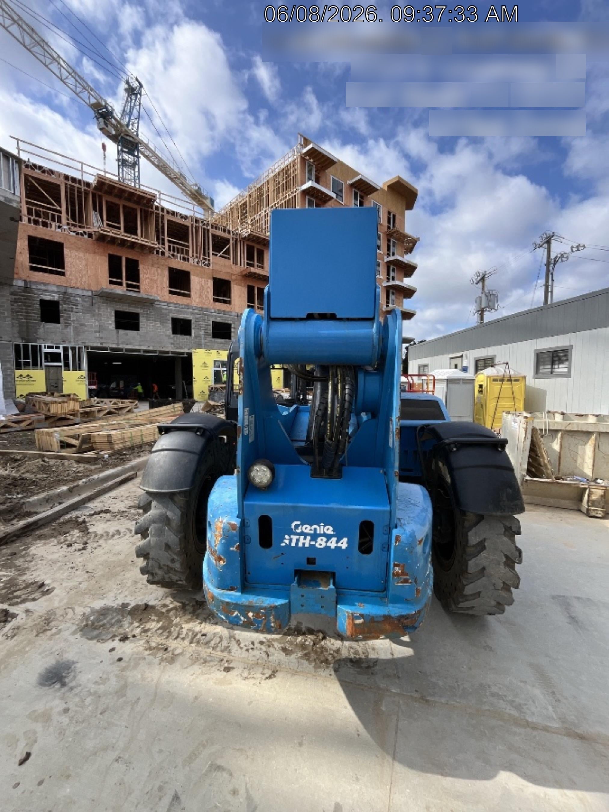 2018 Genie GTH-844 Genie GTH-844D w/Open ROPS, Solid Tires, Work Light/Beacon, 60" Carriage and Forks