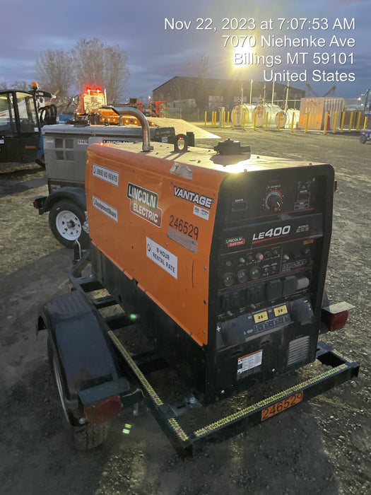 2022 Lincoln Electric LE400 Kubota V1505, Trlr, Cable Rack, Light Kit, ES Decals, T3