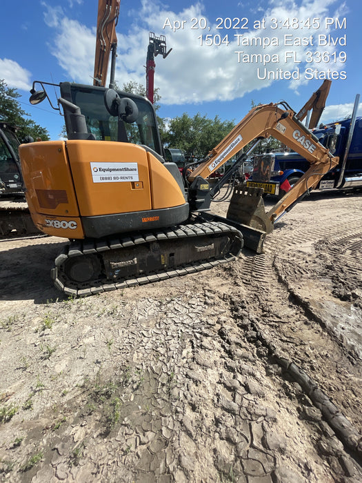 2018 Case CX80C CLOSED CAB, A/C, RUBBER TRACKS PADS, 7'-2" ARM