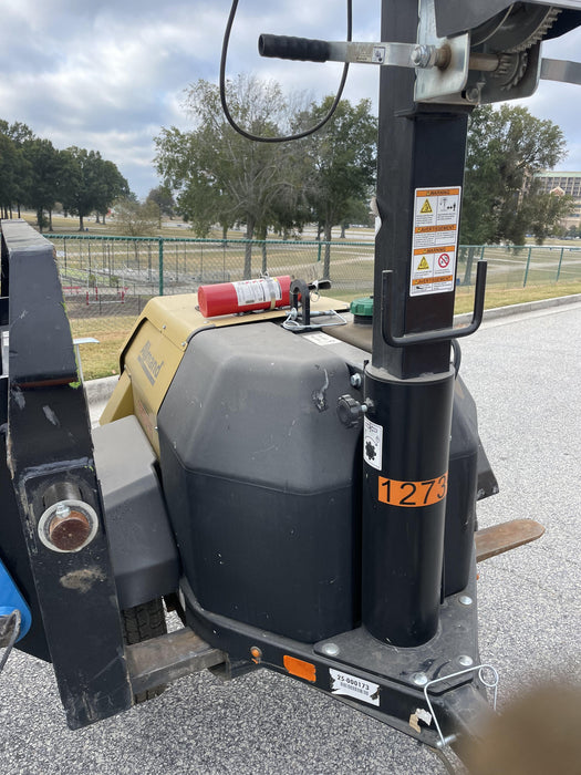 2021 Allmand NLV3GR (4) LED Light Fixture 350W, 23' Vertical Mast, 3kW Prime, Towable, Deep Sea L401, Leveling Jacks, Yanmar T4F 5.8hp