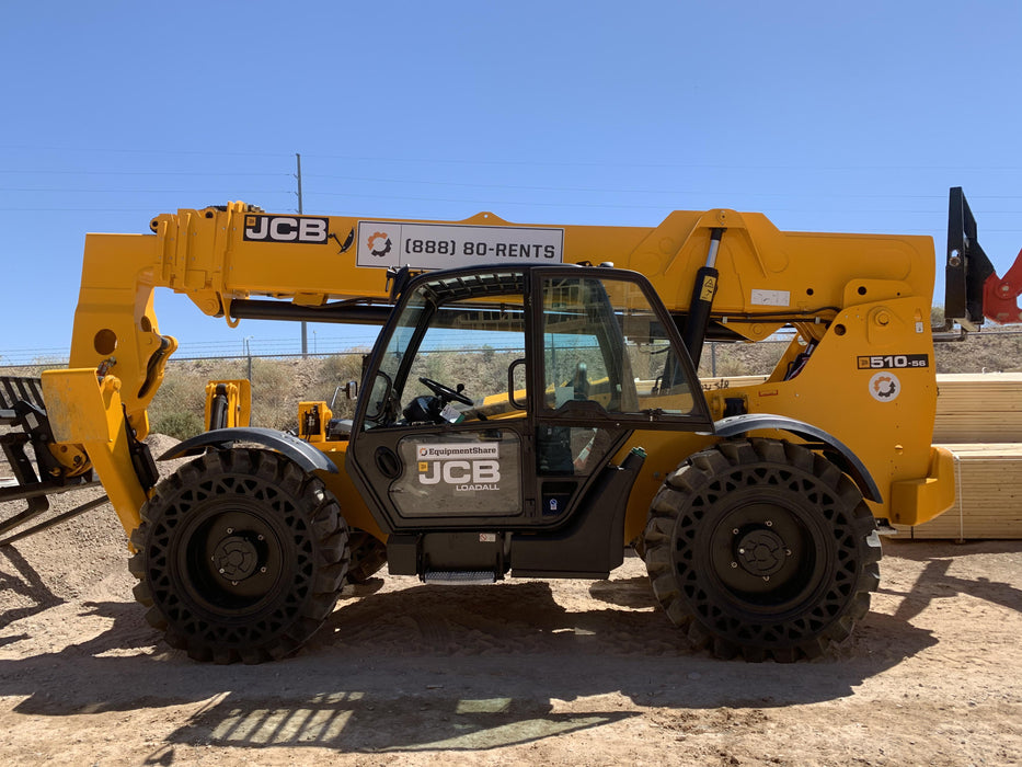 2020 JCB 510-56 Cab/Heat/Air, Solid Tires, Work Lights, Beacon, Aux Hydraulics, Back up Alarm, Lifting Eye, ES Decals