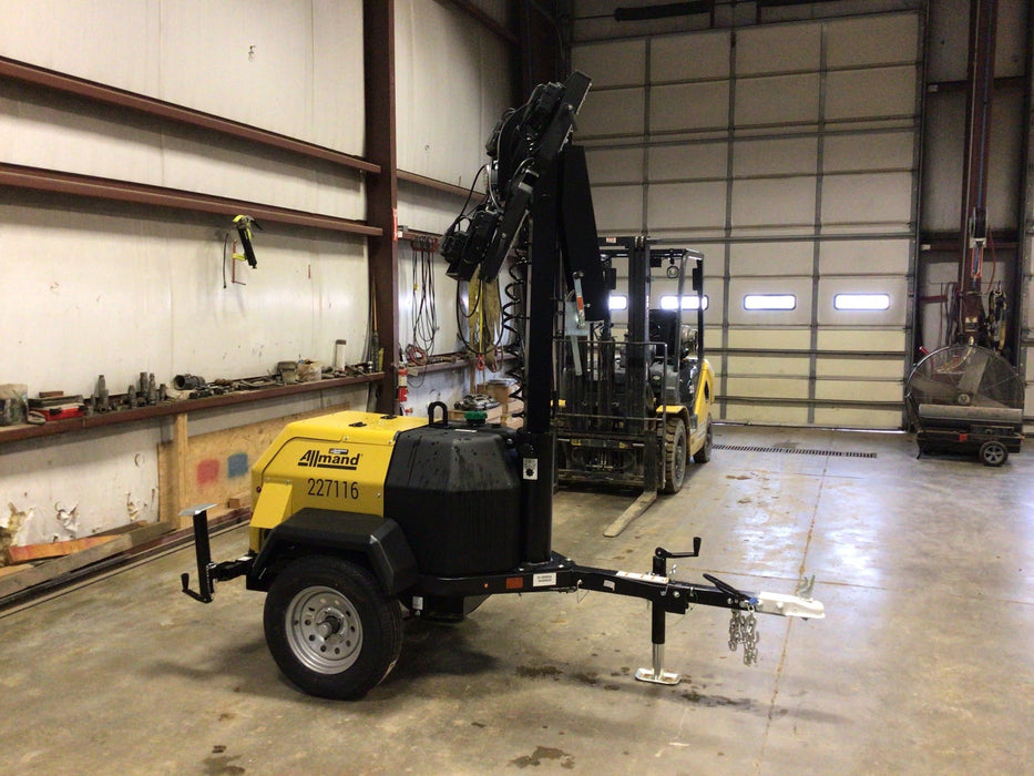 2022 Allmand NLV3GR (4) LED Light Fixture 350W, 23' Vertical Mast, 3kW Prime, Towable, Deep Sea L401, Leveling Jacks, Yanmar T4F 5.8hp