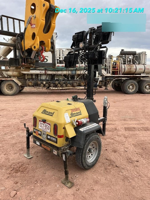 2022 Allmand NLV3GR (4) LED Light Fixture 350W, 23' Vertical Mast, 3kW Prime, Towable, ES Decals, T3