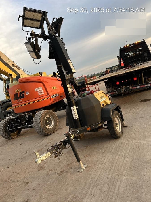 2022 Allmand NLV3GR (4) LED Light Fixture 350W, 23' Vertical Mast, 3kW Prime, Towable, Deep Sea L401, Leveling Jacks, Yanmar T4F 5.8hp