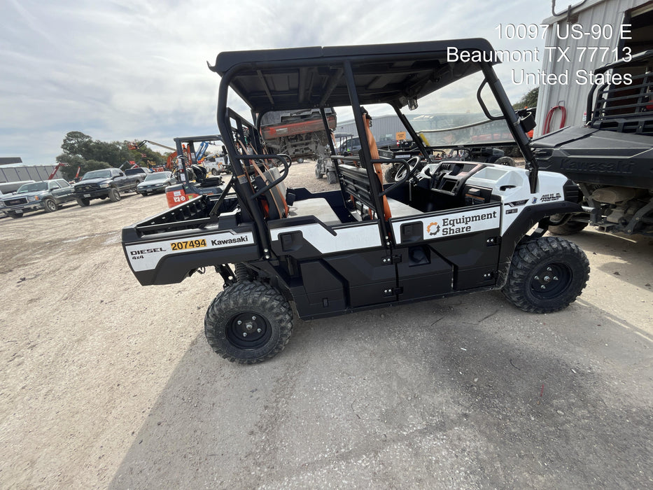 2022 Kawasaki Mule PRO-DXT Standard Options, Backup Alarm, Beacon, Plastic Hard Top, Poly Windshield, Horn Kit