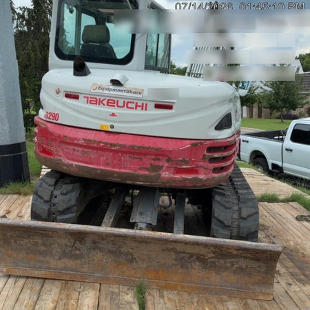 2019 Takeuchi TB290 Cab/Heat/AC Rubber tracks, Dozer blade, Travel alarm, Auxiliary hydraulics w/Manual QC, Hydraulic thumb, 18", 24", and 36" Buckets
