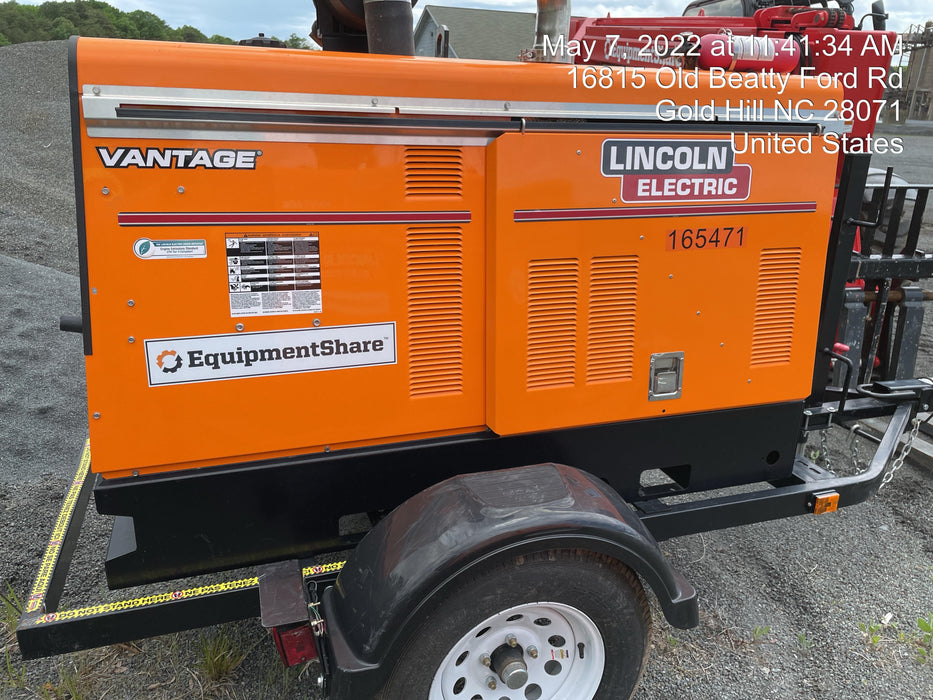2021 Lincoln Electric Vantage 549X Ready Pak 3, ORANGE (includes trailer, cable rack, fender light kit)