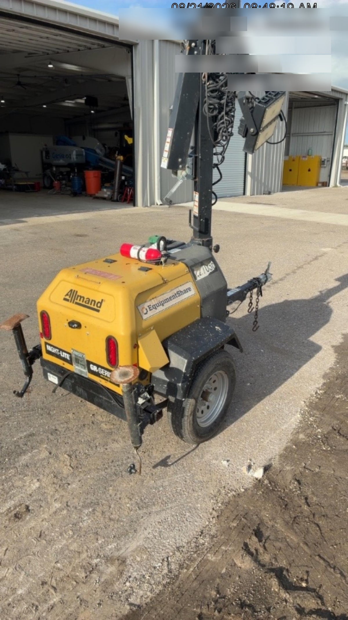 2022 Allmand NLV3GR (4) LED Light Fixture 350W, 23' Vertical Mast, 3kW Prime, Towable, Deep Sea L401, Leveling Jacks, Yanmar T4F 5.8hp