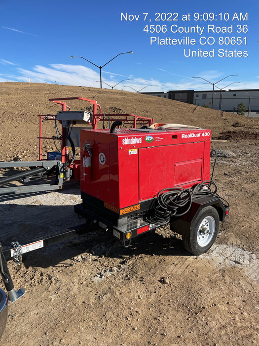 2022 Shindaiwa DGW400MDL Kubota D902 Engine, 23 HP, Dual Op Welder, Wire, Arc, Droop Stick, Tig, and CC Stick Functionality, Simulphase, 3 Phase and 1 Phase Gen Output, Single Axle NB Trlr, Slr Trckl Chrg 12V 12W, Fire Ext