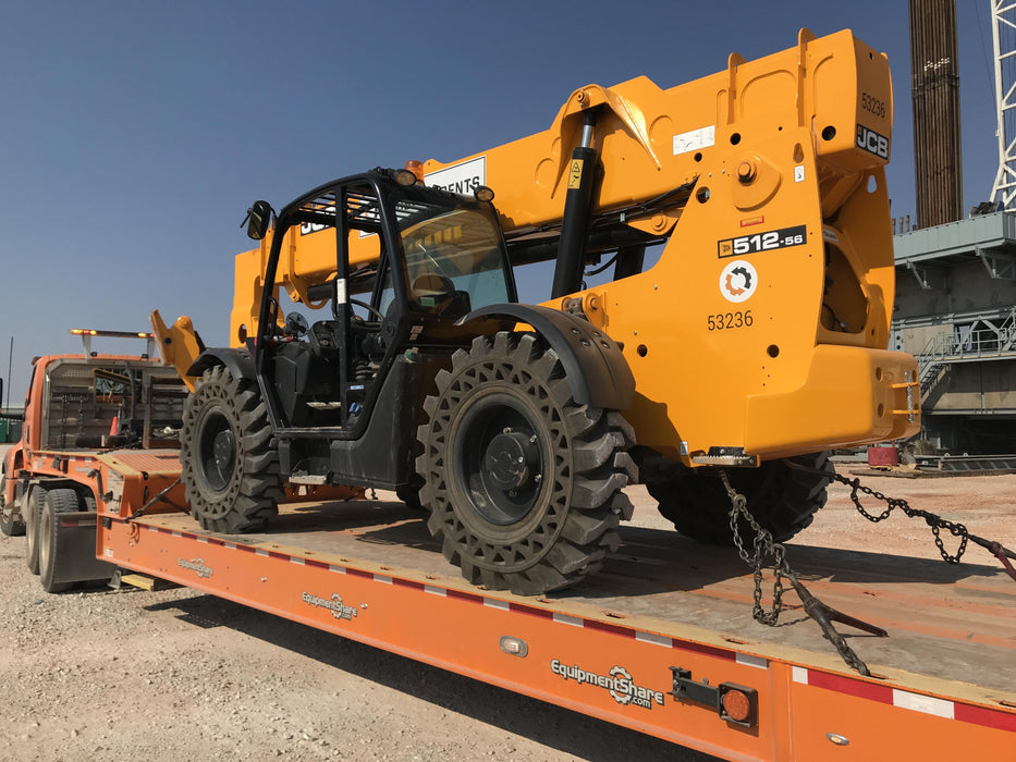 2019 JCB 512-56 Canopy, 109 HP, Solid Tires, STD Worklight, Beacon, Aux Hydraulics, Lifting Eye, Back up Alarm w/66" Carriage/60" Forks