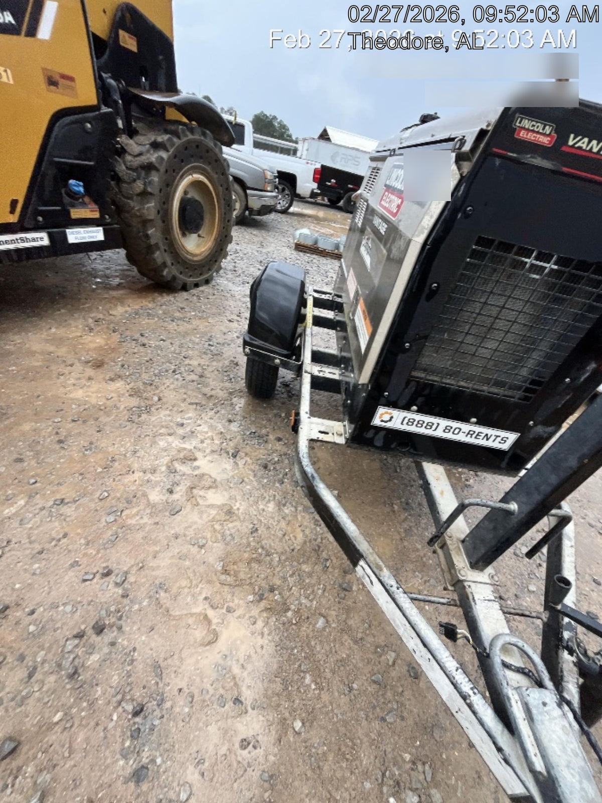 2019 Lincoln Electric Vantage 322 Welder Ready-Pak 3, Two wheel trailer, Fender and Light kit, Cable Rack