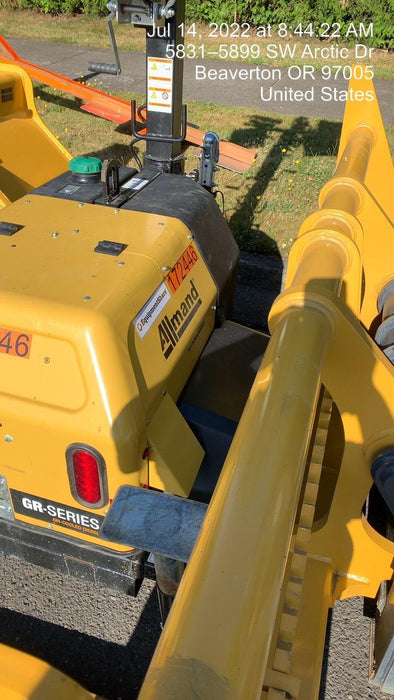 2021 Allmand NLV3GR (4) LED Light Fixture 350W, 23' Vertical Mast, 3kW Prime, Towable, Deep Sea L401, Leveling Jacks, Yanmar T4F 5.8hp