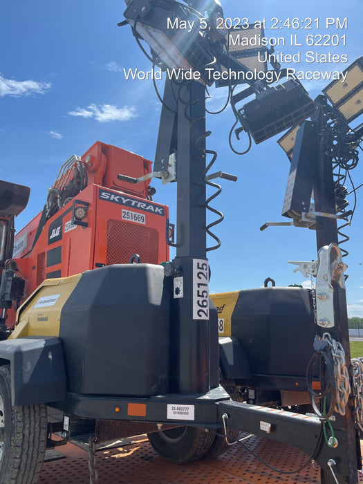 2022 Allmand NLV3GR (4) LED Light Fixture 350W, 23' Vertical Mast, 3kW Prime, Towable, ES Decals, T3