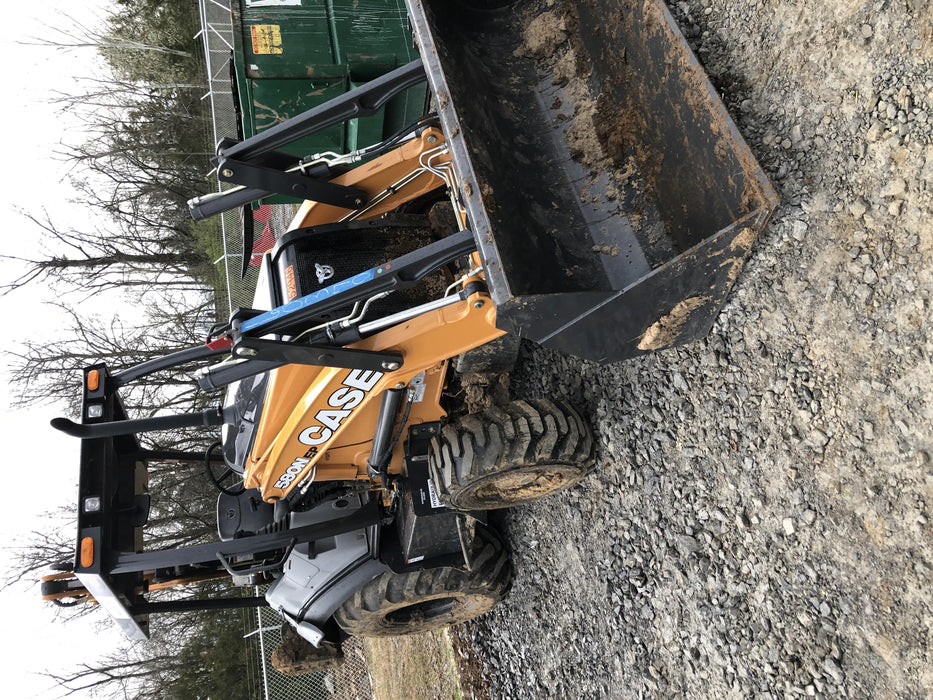 2019 Case 580N EP Canopy, 4WD, 1-Way Aux Hydraulics, Pilot Controls, Ride Control and Loader Aux Hydraulics, 900 LB. Front CWT, 82" HD LONG LIP (1 CU. YD.) W/BOCE AND LIFT EYES, FLIP OVER/STABILIZER PADS COMB
