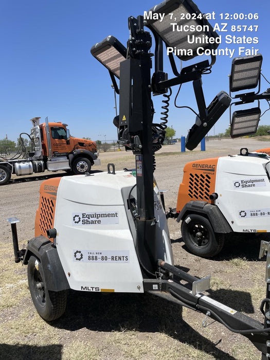 2024 Generac MLT2 Diesel, Flex Switch 120V Input, Powerzone Controller, 
(4) 320W LED Lights, 4kW Generator, 39.9 Gal Fuel Tank, 2" Ball, T3
