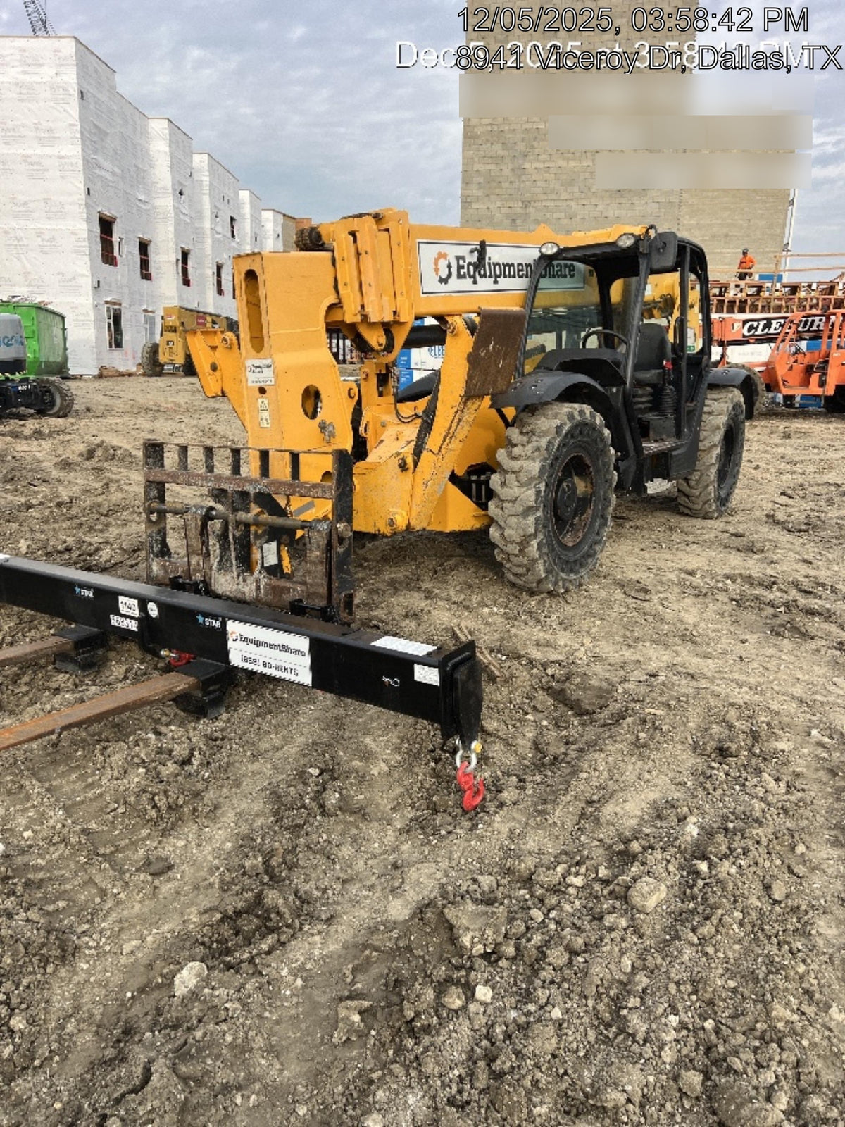 2019 JCB 510-56 Open ROPS, 74 HP, Solid Tires, Worklights, Beacon, Aux Hydraulics, Lifting Eye 66" Carriage/60" Forks