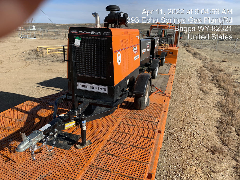 2021 Lincoln Electric Vantage 549X Ready Pak 3, ORANGE (includes trailer, cable rack, fender light kit)