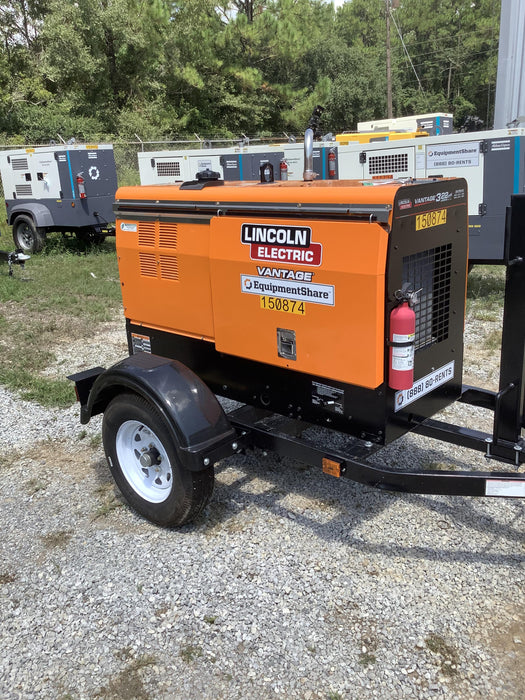 2021 Lincoln Electric Vantage 322 Vantage 322 Ready Pak 3 w/ Telematics & Decals, ORANGE (includes trailer, cable rack, fender light kit)