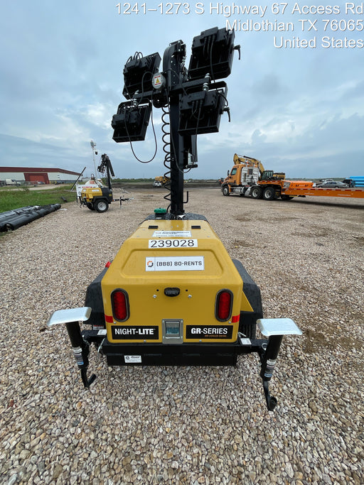 2022 Allmand NLV3GR (4) LED Light Fixture 350W, 23' Vertical Mast, 3kW Prime, Towable, Deep Sea L401, Leveling Jacks, Yanmar T4F 5.8hp