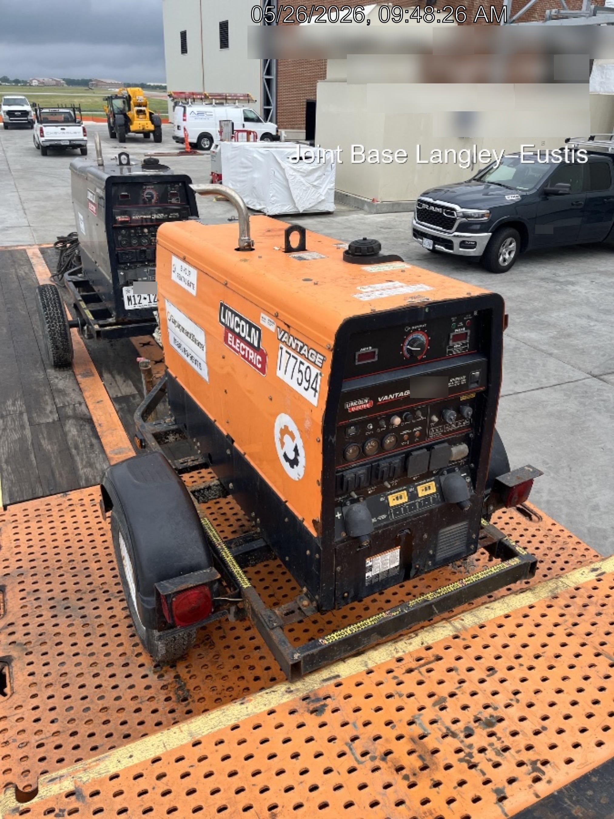 2021 Lincoln Electric Vantage 322 Vantage 322 Ready Pak 3 w/ Decals, ORANGE (includes trailer, cable rack, fender light kit) NO Telematics