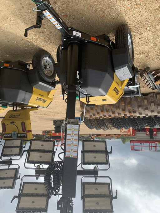 2022 Allmand NLV3GR (4) LED Light Fixture 350W, 23' Vertical Mast, 3kW Prime, Towable, ES Decals, T3