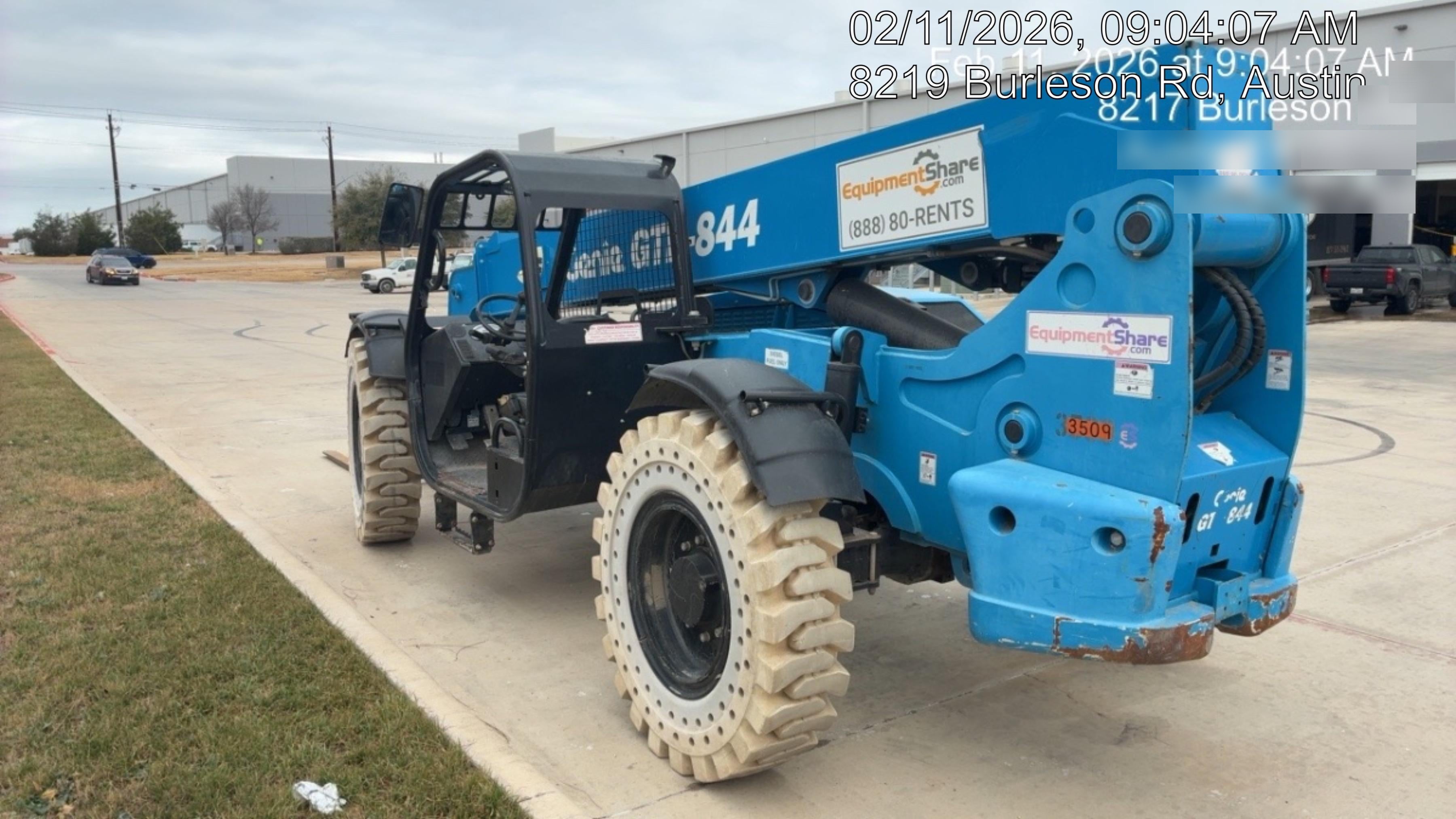 2017 Genie GTH-844 Diesel Engine, Solid Tires, 60" Carriage, Open ROPS