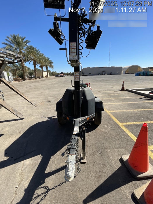 2022 Allmand NLV3GR (4) LED Light Fixture 350W, 23' Vertical Mast, 3kW Prime, Towable, Deep Sea L401, Leveling Jacks, Yanmar T4F 5.8hp